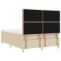 Preview: LED Boxspringbett mit Matratze Creme 140 x 190 cm Stoff