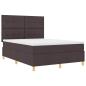 Preview: LED Boxspringbett mit Matratze Dunkelbraun 140 x 190 cm Stoff
