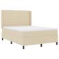 Preview: LED Boxspringbett mit Matratze Creme 140 x 190 cm Stoff