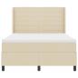 Preview: LED Boxspringbett mit Matratze Creme 140 x 190 cm Stoff