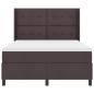 Preview: LED Boxspringbett mit Matratze Dunkelbraun 140 x 190 cm Stoff
