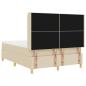 Preview: Boxspringbett mit Matratze Creme 140 x 190 cm Stoff