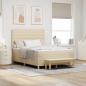 Preview: ARDEBO.de - Boxspringbett mit Matratze Creme 140 x 190 cm Stoff