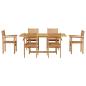 Preview: Garten Essgruppe 7 pcs Braun Massivholz Teak