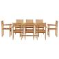 Preview: Garten Essgruppe 9 pcs Braun Massivholz Teak