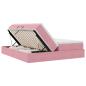 Preview: Aufbewahrungsbett mit Matratze Rosa 180 x 200 cm Samt