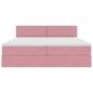 Preview: Aufbewahrungsbett mit Matratze mit Kopfteil Rosa 90 x 200 cm