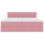 Preview: Aufbewahrungsbett mit Matratze mit Kopfteil Rosa 90 x 200 cm