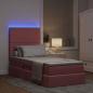 Preview: Bett mit Stauraum und LED mit Matratze Rosa 90 x 200 cm Samt