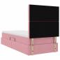 Preview: Bett mit Stauraum und LED mit Matratze Rosa 90 x 200 cm Samt