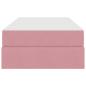 Preview: Aufbewahrungsbett mit Matratze Rosa 90 x 200 cm Samt