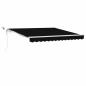 Preview: Einziehbare Markise Schwarz 350 x 250 cm Polyester und Metall