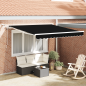 Preview: Einziehbare Markise Schwarz 350 x 250 cm Polyester und Metall