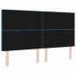 Preview: LED Kopfteil mit LED-Lichtleisten Dunkelblau 180 cm Polyester