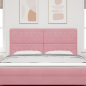 Preview: LED Kopfteil mit LED-Lichtleisten Rosa 180 cm Polyester