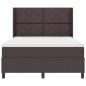 Preview: LED Boxspringbett mit Matratze Dunkelbraun 160 x 200 cm Stoff