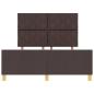 Preview: Bettgestell mit Kopfteil Dunkelbraun 160 x 200 cm Stoff