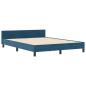 Preview: Boxspringbett mit Kopfteil Dunkelblau 180 x 200 cm Samt