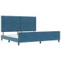 Preview: Boxspringbett mit Kopfteil Dunkelblau 200 x 200 cm Samt