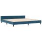 Preview: Boxspringbett mit Kopfteil Dunkelblau 200 x 200 cm Samt