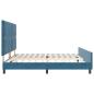 Preview: Boxspringbett mit Kopfteil Dunkelblau 200 x 200 cm Samt