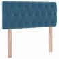 Preview: Bett mit Stauraum und LED mit LED Dunkelblau 100 x 200 cm Samt