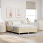 Preview: ARDEBO.de - Boxspringbett mit Matratze Creme 140 x 190 cm Stoff