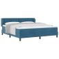 Preview: Boxspringbett mit Matratze Dunkelblau 180 x 200 cm Samt