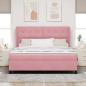 Preview: Boxspringbett mit Matratze Rosa 200 x 180 cm Polyester