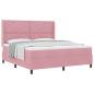Preview: Boxspringbett mit Kopfteil Rosa 180 x 200 cm Samt