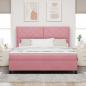Preview: Boxspringbett mit Kopfteil Rosa 180 x 200 cm Samt