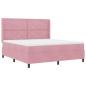 Preview: Boxspringbett mit Kopfteil Rosa 180 x 200 cm Samt