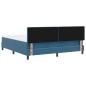 Preview: LED Boxspringbett mit Matratze Dunkelblau 180 x 200 cm Samt