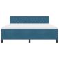 Preview: LED Boxspringbett mit Matratze Dunkelblau 180 x 200 cm Samt