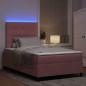 Preview: LED Boxspringbett mit Matratze Rosa 120 x 190 cm Stoff
