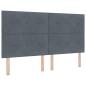 Preview: ARDEBO.de - LED Boxspringbett mit Matratze Dunkelgrau 180 x 200 cm Stoff