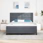 Preview: LED Boxspringbett mit Matratze Dunkelgrau 180 x 200 cm Stoff