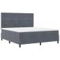 Preview: LED Boxspringbett mit Matratze Dunkelgrau 180 x 200 cm Stoff