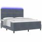 Preview: LED Boxspringbett mit Matratze Dunkelgrau 180 x 200 cm Stoff