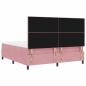 Preview: LED Boxspringbett mit Matratze Rosa 180 x 200 cm Stoff