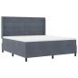 Preview: ARDEBO.de - Boxspringbett mit Matratze mit LED Dunkelgrau 180 x 200 cm Samt