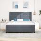 Preview: Boxspringbett mit Matratze mit LED Dunkelgrau 180 x 200 cm Samt