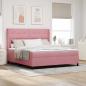 Preview: ARDEBO.de - Boxspringbett mit Matratze mit LED Rosa 180 x 200 cm Samt