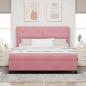 Preview: Boxspringbett mit Matratze mit LED Rosa 180 x 200 cm Samt
