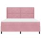 Preview: Boxspringbett mit Matratze mit LED Rosa 180 x 200 cm Samt