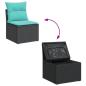 Preview: ARDEBO.de - 7-tlg. Garten-Sofagarnitur mit Kissen Schwarz Poly Rattan