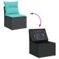 Preview: 6-tlg. Garten-Sofagarnitur mit Kissen Schwarz Poly Rattan