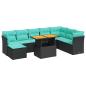 Preview: 6-tlg. Garten-Sofagarnitur mit Kissen Schwarz Poly Rattan
