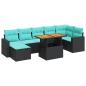 Preview: 8-tlg. Garten-Sofagarnitur mit Kissen Schwarz Poly Rattan