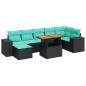 Preview: 8-tlg. Garten-Sofagarnitur mit Kissen Schwarz Poly Rattan